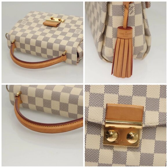 LOUIS VUITTON Damier Azur Croisette Hand Bag 2way N41581 LV Auth 118150 - Picture 16 of 16
